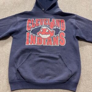 Vintage 1992 Cleveland Indians Navy Swingster Hoodie Size Medium Made In USA